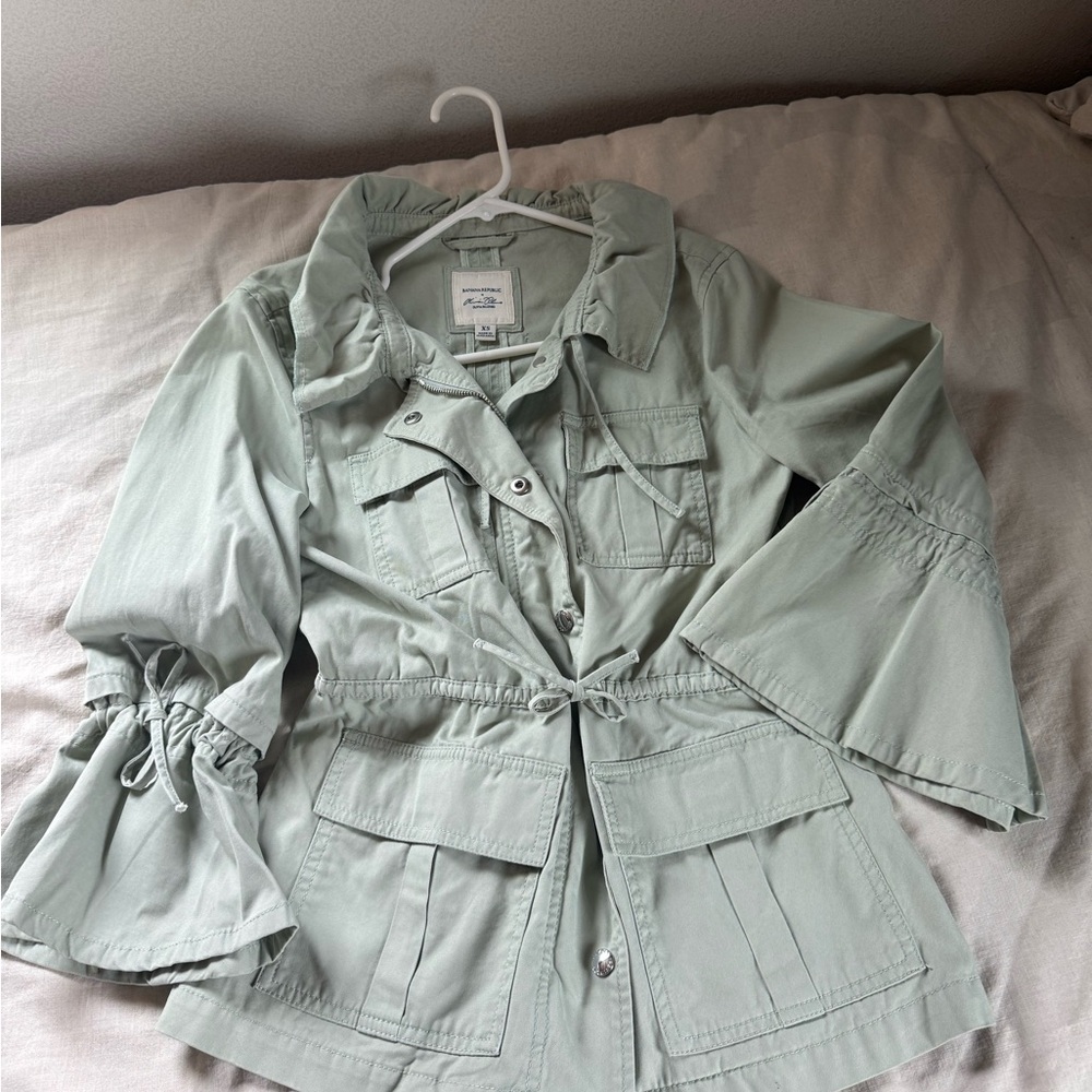 Banana Republic Green Utility Jacket Lightweight Cotton